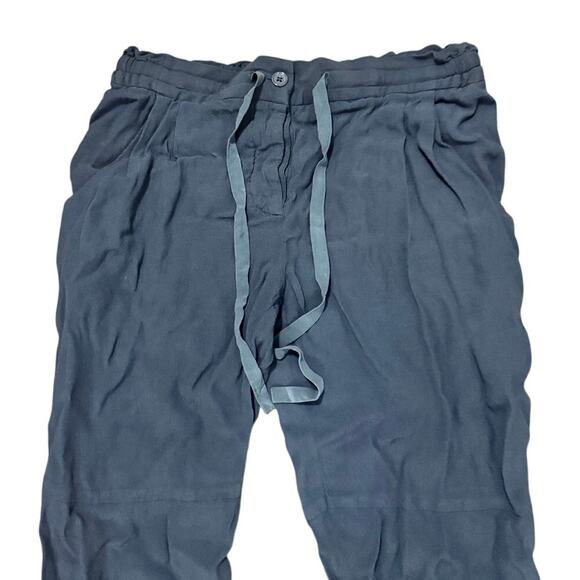 Aritzia Wilfred Gray Silk Blend Drawstring Pants Small Relaxed Tapered - Picture 2 of 8
